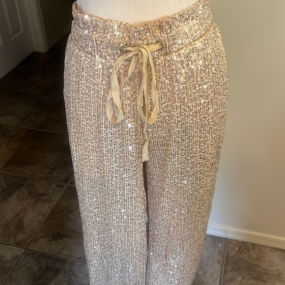 Sequin pants in GOLD -Sparkle like you mean it! - Picture 1 of 6